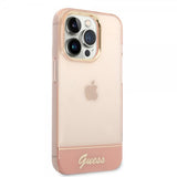 Guess iPhone 14 Pro Deksel Translucent Rosa