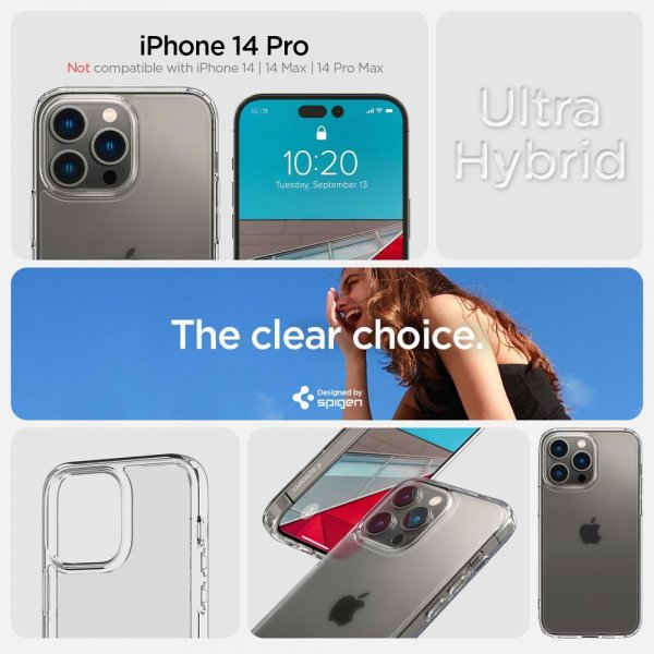 Spigen iPhone 14 Pro Deksel Ultra Hybrid Frost Clear