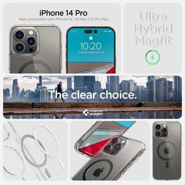 Spigen iPhone 14 Pro Deksel Ultra Hybrid MagFit Carbon Fiber