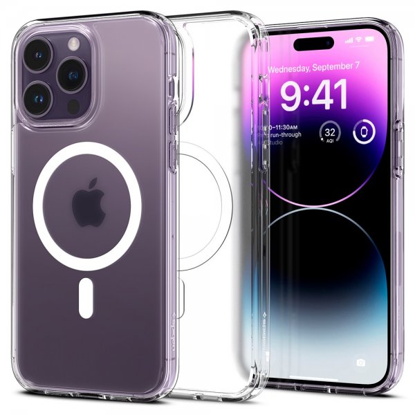 Spigen iPhone 14 Pro Deksel Ultra Hybrid MagFit Frost Clear