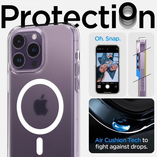 Spigen iPhone 14 Pro Deksel Ultra Hybrid MagFit Frost Clear