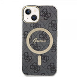 Guess iPhone 14 Deksel 4G Pattern MagSafe Svart