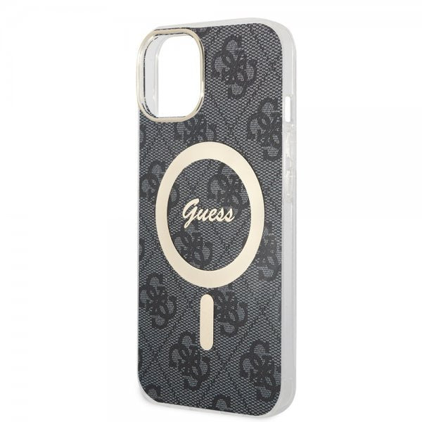 Guess iPhone 14 Deksel 4G Pattern MagSafe Svart