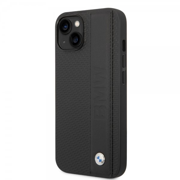 BMW iPhone 14 Deksel Big Logo Stripe Svart