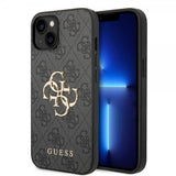 Guess iPhone 14 Deksel Big Metal Logo Grå