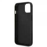 Guess iPhone 14 Deksel Bottom Stripe Metal Logo Grå