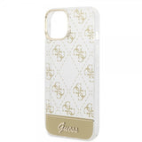 Guess iPhone 14 Deksel Bottom Stripe Script Logo Gull