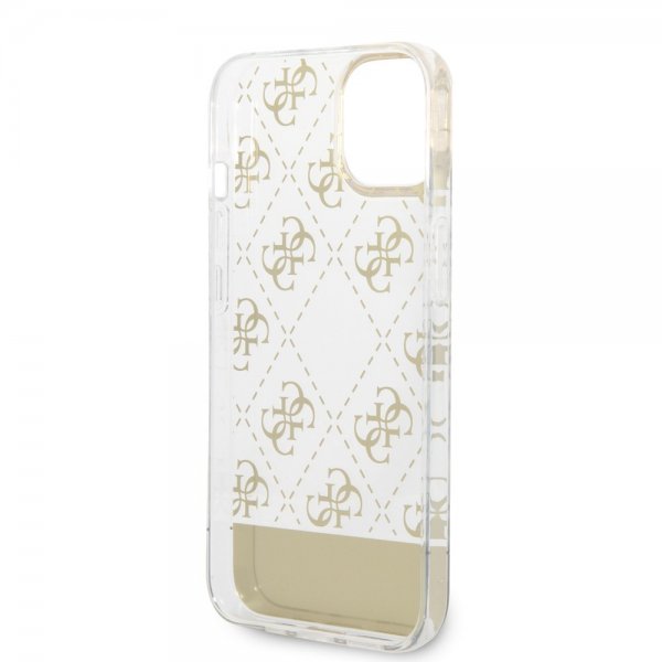 Guess iPhone 14 Deksel Bottom Stripe Script Logo Gull
