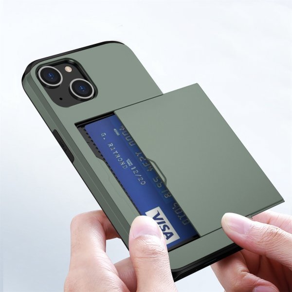 iPhone 14 Deksel Card Slide Grønn