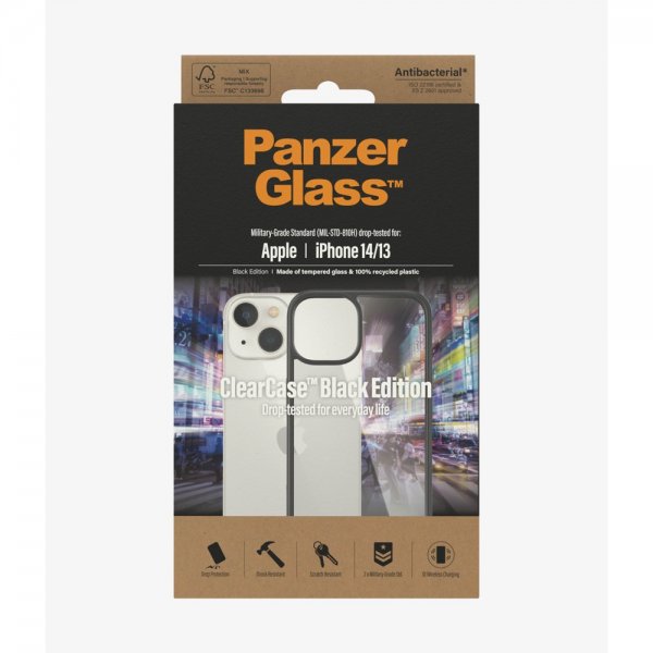 PanzerGlass iPhone 13/iPhone 14 Deksel ClearCase Black Edition