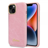 Guess iPhone 14 Deksel Croco Rosa
