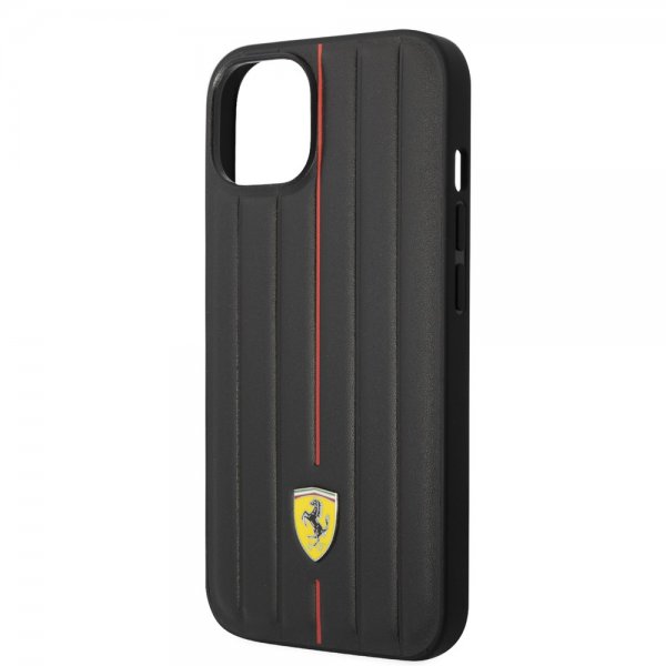 Ferrari iPhone 14 Deksel Embossed Stripes Rød