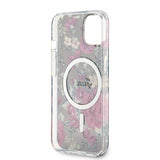 Guess iPhone 14 Deksel Flower MagSafe Kaki