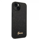 Guess iPhone 14 Deksel Glitter Flakes Metal Logo Svart
