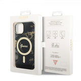 Guess iPhone 14 Deksel Golden Marble MagSafe Svart