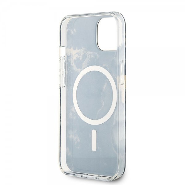 Guess iPhone 14 Deksel Golden Marble MagSafe Svart