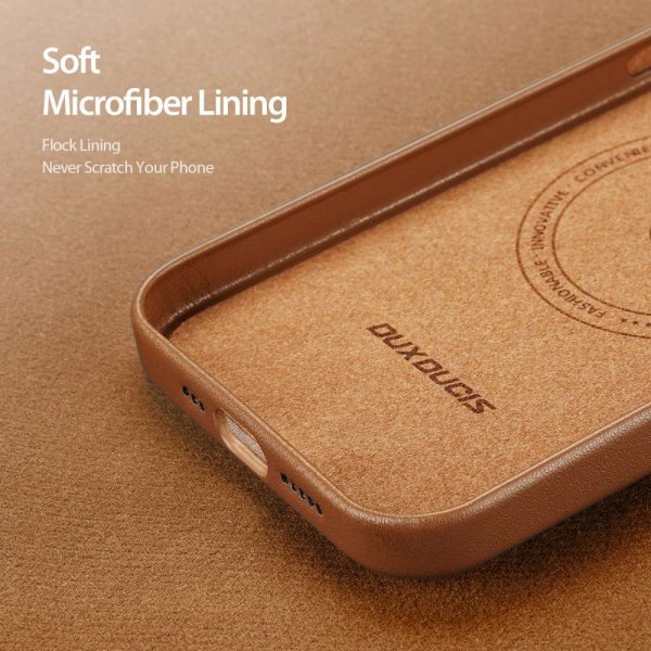 Dux Ducis iPhone 14 Deksel Grit Series MagSafe Brun