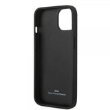 BMW iPhone 14 Deksel Hot Stamp Metal Logo Svart