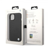 BMW iPhone 14 Deksel Hot Stamp Metal Logo Svart