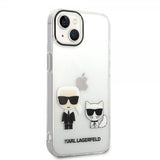 Karl Lagerfeld iPhone 14 Deksel Karl & Choupette Gradient Vit
