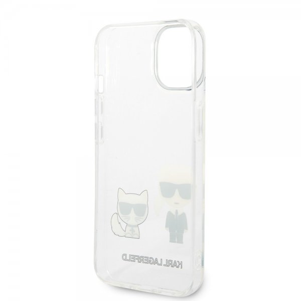 Karl Lagerfeld iPhone 14 Deksel Karl & Choupette Gradient Vit