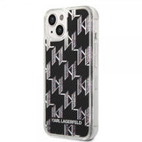 Karl Lagerfeld iPhone 14 Deksel Liquid Glitter Monogram Svart