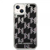 Karl Lagerfeld iPhone 14 Deksel Liquid Glitter Monogram Svart