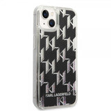 Karl Lagerfeld iPhone 14 Deksel Liquid Glitter Monogram Svart