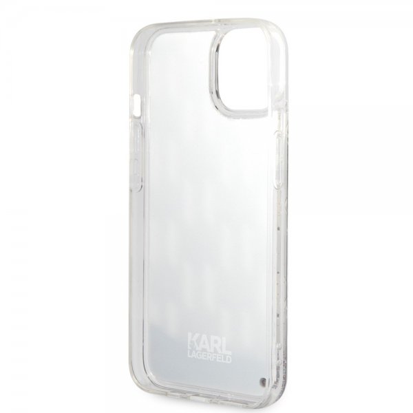 Karl Lagerfeld iPhone 14 Deksel Liquid Glitter Monogram Svart