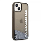 Karl Lagerfeld iPhone 14 Deksel Liquid Glitter Translucent Svart