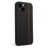AMG iPhone 14 Deksel Liquid Silicone Carbon Pattern Svart