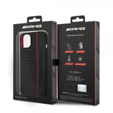 AMG iPhone 14 Deksel Liquid Silicone Carbon Pattern Svart