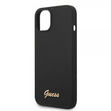 Guess iPhone 14 Deksel Liquid Silicone Metal Logo Svart