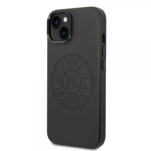 Karl Lagerfeld iPhone 14 Deksel Logo Perforert Svart