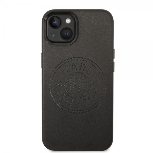 Karl Lagerfeld iPhone 14 Deksel Logo Perforert Svart