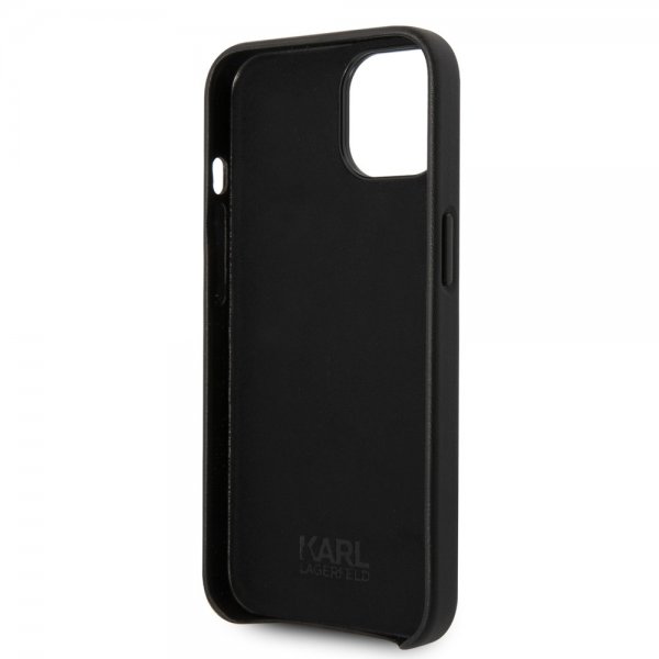 Karl Lagerfeld iPhone 14 Deksel Logo Perforert Svart