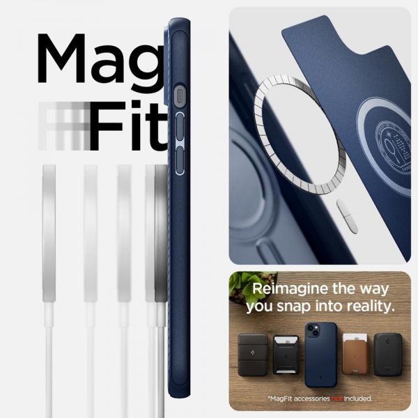 Spigen iPhone 14 Deksel Mag Armor MagFit Navy Blue