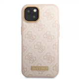 Guess iPhone 14 Deksel Metal Plate Logo MagSafe Rosa