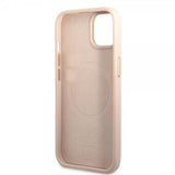 Guess iPhone 14 Deksel Metal Plate Logo MagSafe Rosa
