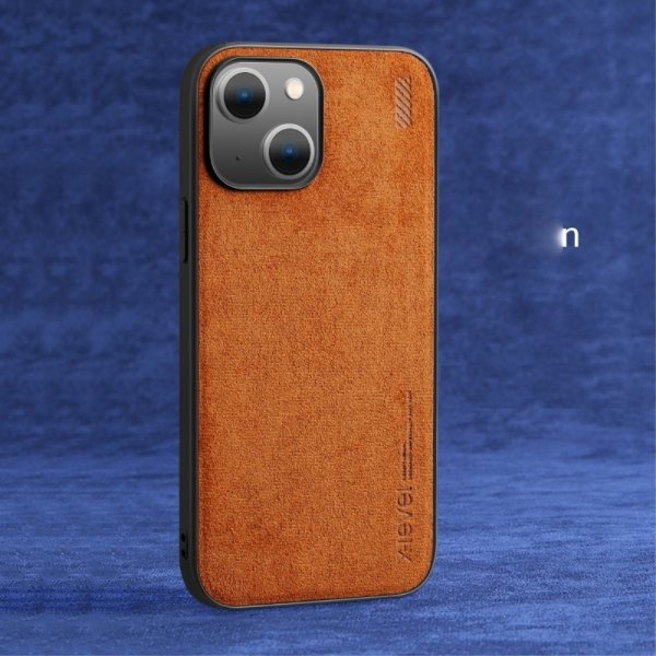 X-Level iPhone 14 Deksel Semsket skinn tekstur Brun