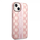Karl Lagerfeld iPhone 14 Deksel Monogram Vertical Stripe Rosa
