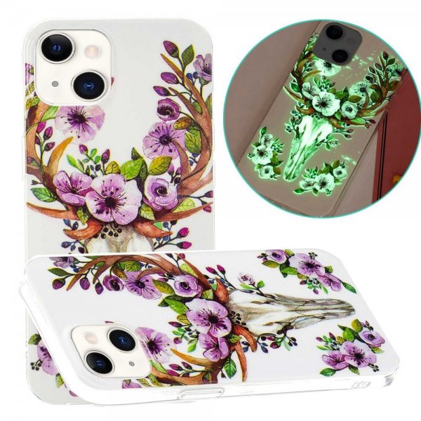iPhone 14 Deksel Motiv Blomster Og Hjort