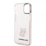 Karl Lagerfeld iPhone 14 Deksel Printed Choupette Transparent Rosa