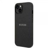 Guess iPhone 14 Deksel Saffiano Metal Logo Stripes Svart