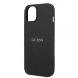 Guess iPhone 14 Deksel Saffiano Metal Logo Stripes Svart