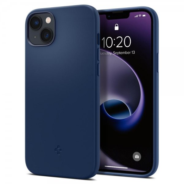 Spigen iPhone 14 Deksel Silicone Fit MagFit Navy Blue