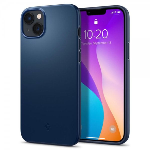 Spigen iPhone 14 Deksel Thin Fit Navy Blue
