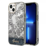 Guess iPhone 14 Deksel Toile de Jouy Grå