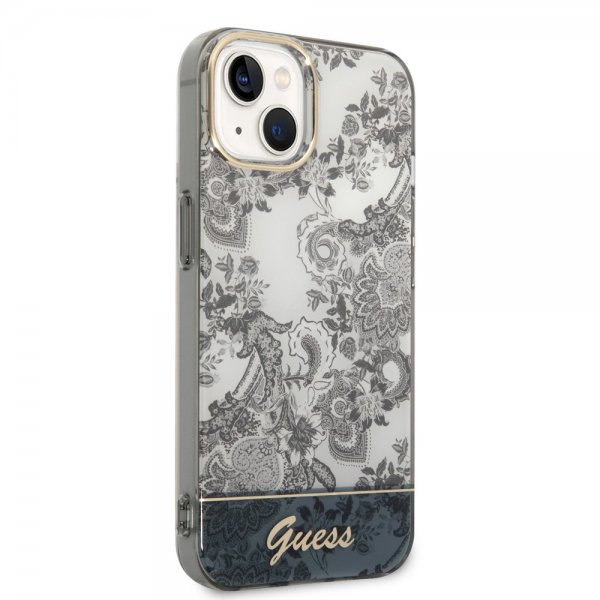 Guess iPhone 14 Deksel Toile de Jouy Grå