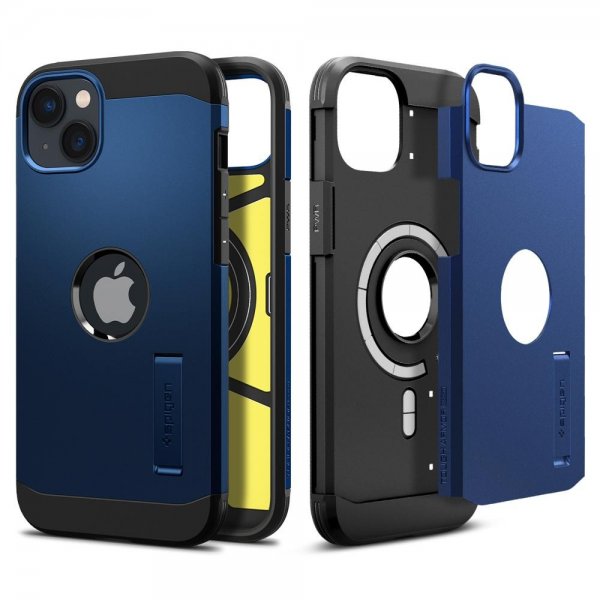 Spigen iPhone 14 Deksel Tough Armor MagFit Navy Blue